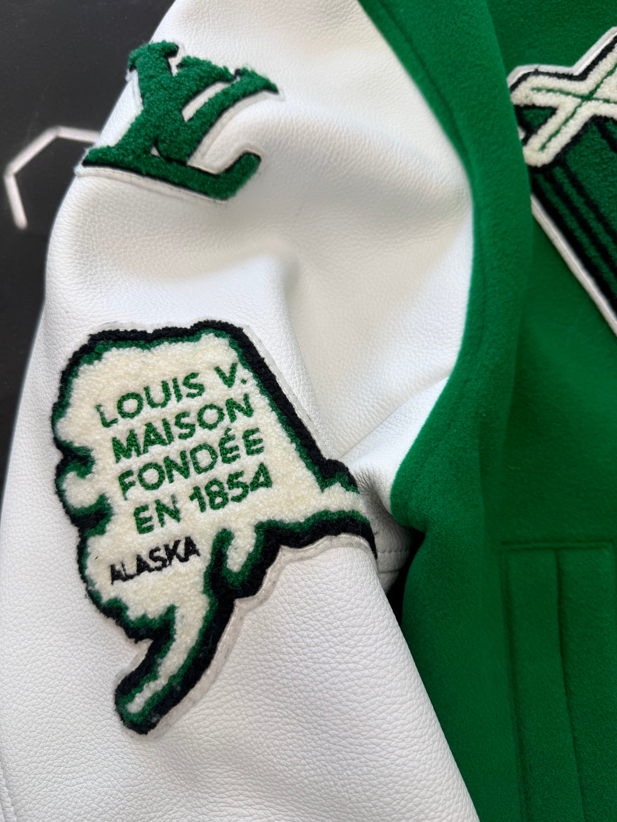 Louis Vuitton Varsity Leather Jacket Green