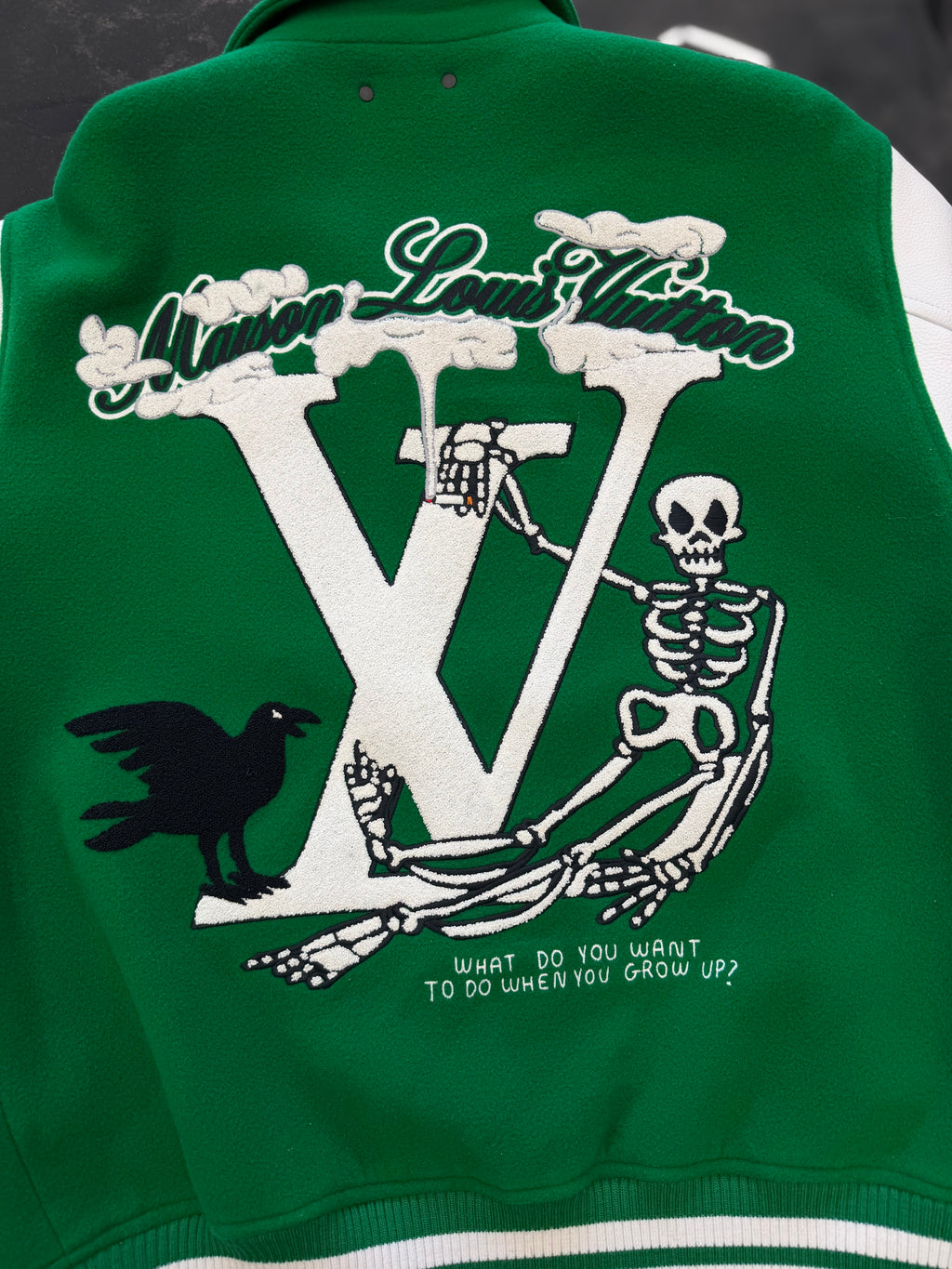 Louis Vuitton Varsity Leather Jacket Green