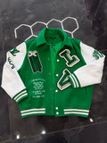 Louis Vuitton Varsity Leather Jacket Green