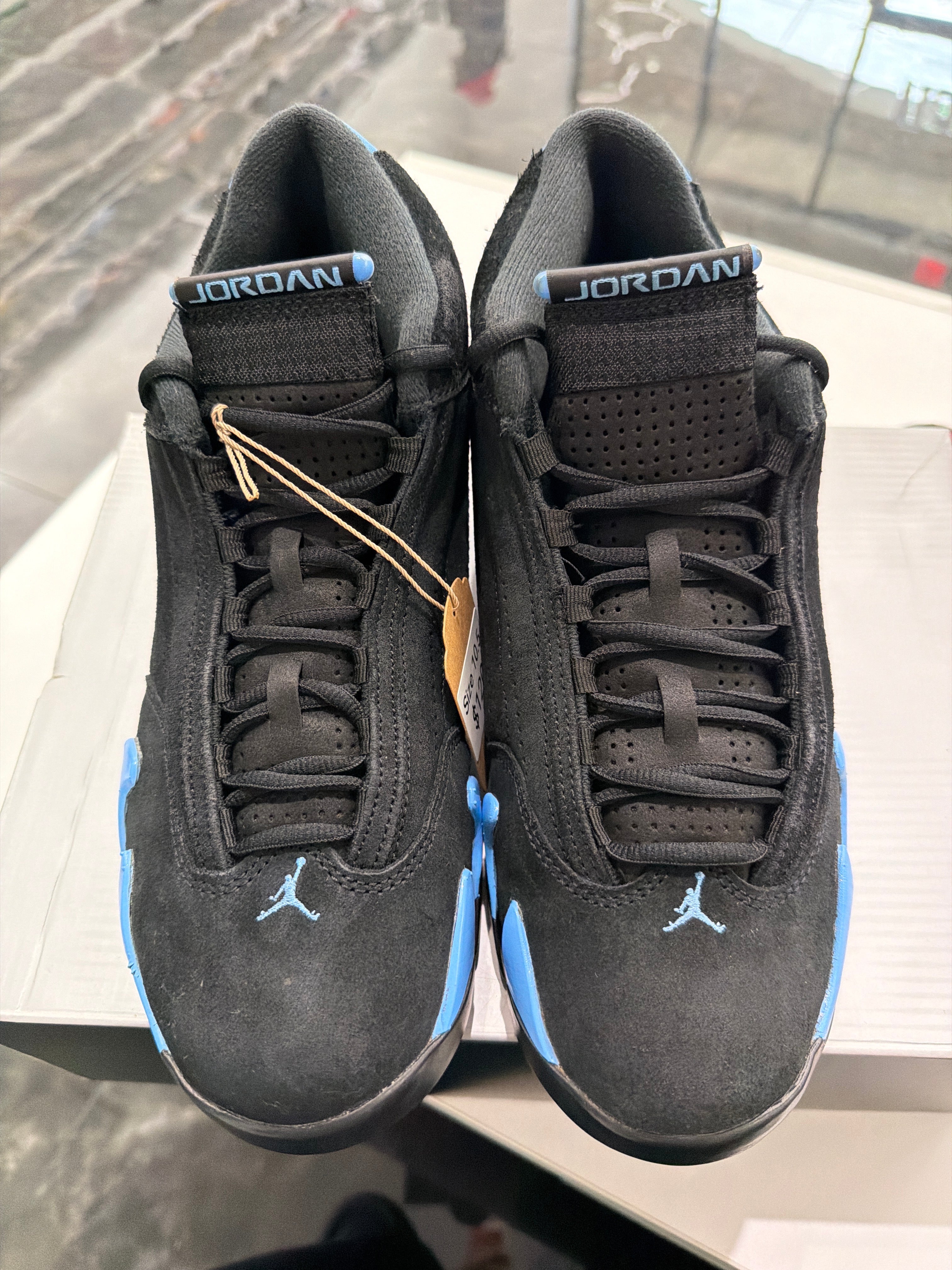 Jordan 14 retro black unc blue