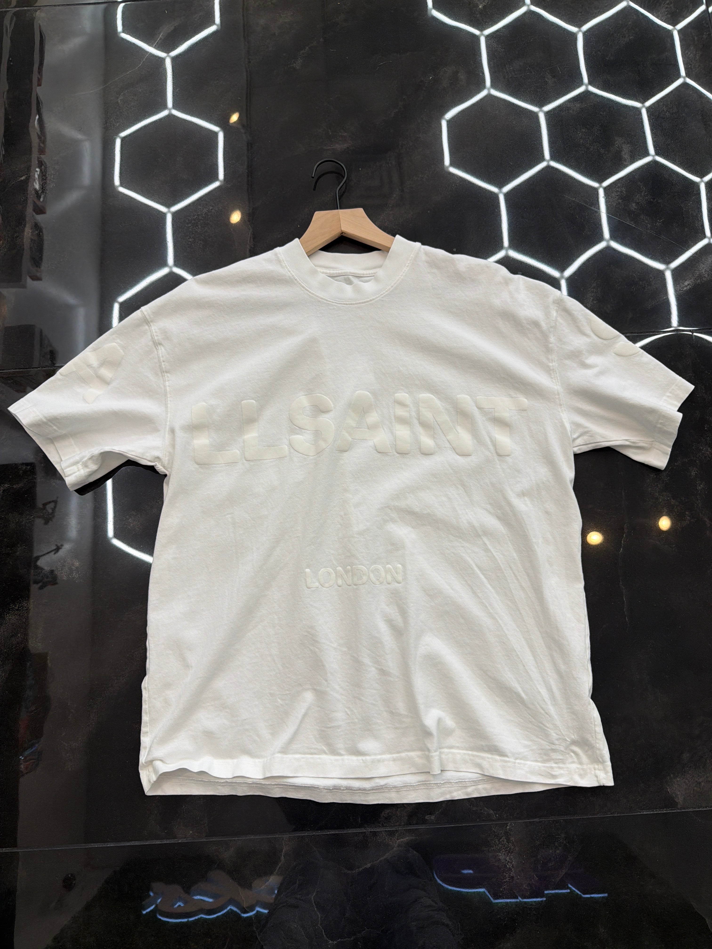 All Saints Biggy Logo Graphic T-Shirt Optic White