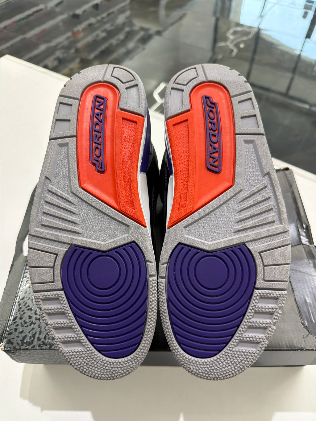 Jordan 3 black court purple