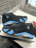 Jordan 14 retro black unc blue