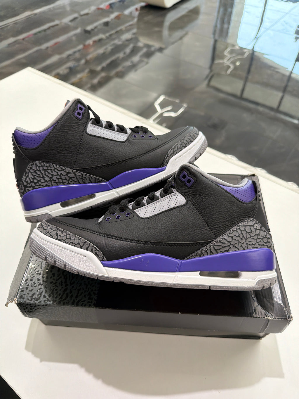 Jordan 3 black court purple