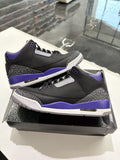 Jordan 3 black court purple