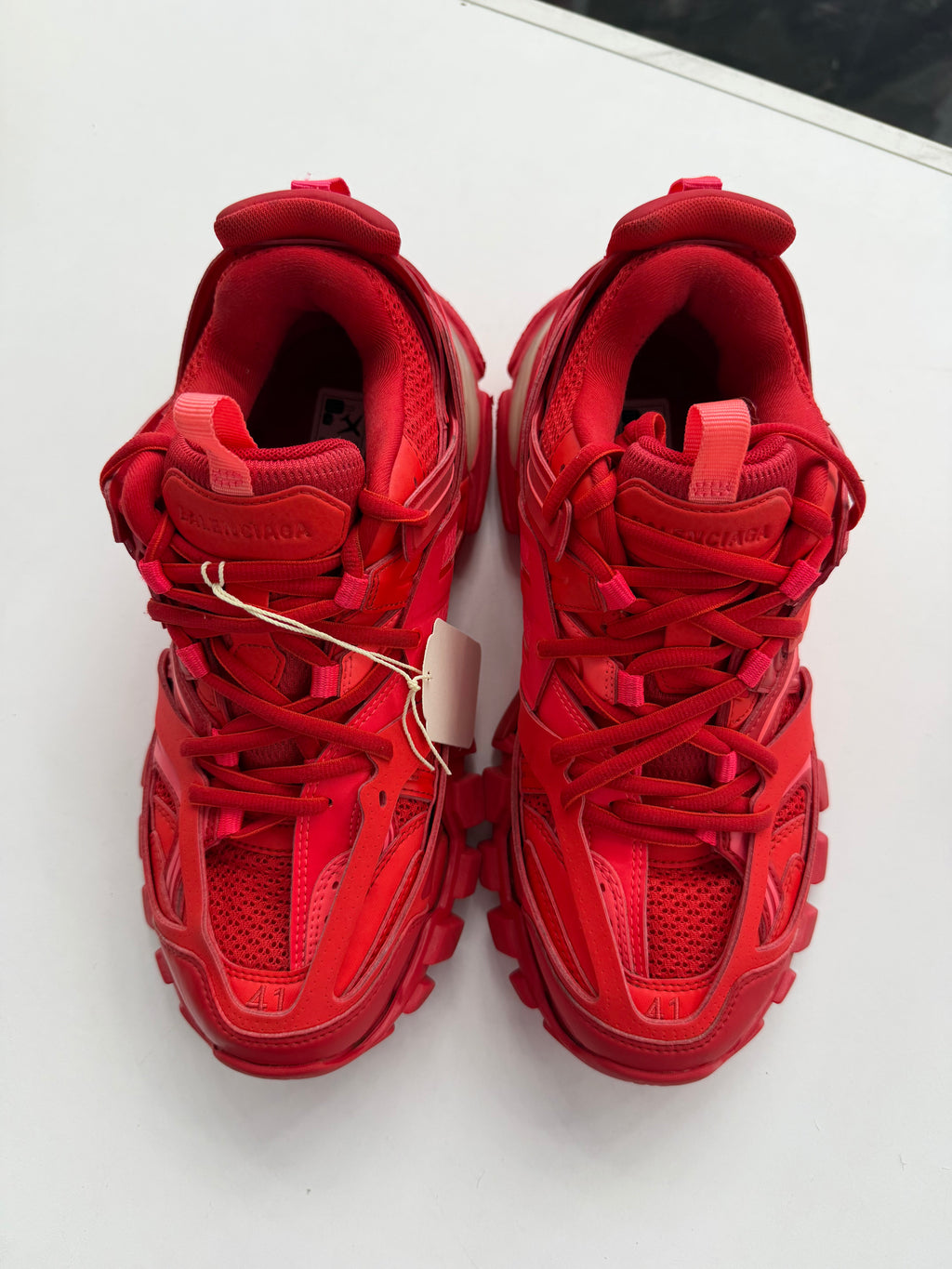 Balenciaga Track Sneakers in a vibrant monochromatic red (NO BOX)