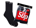 Supreme x Hanes Crew Socks (4 Pack) Black