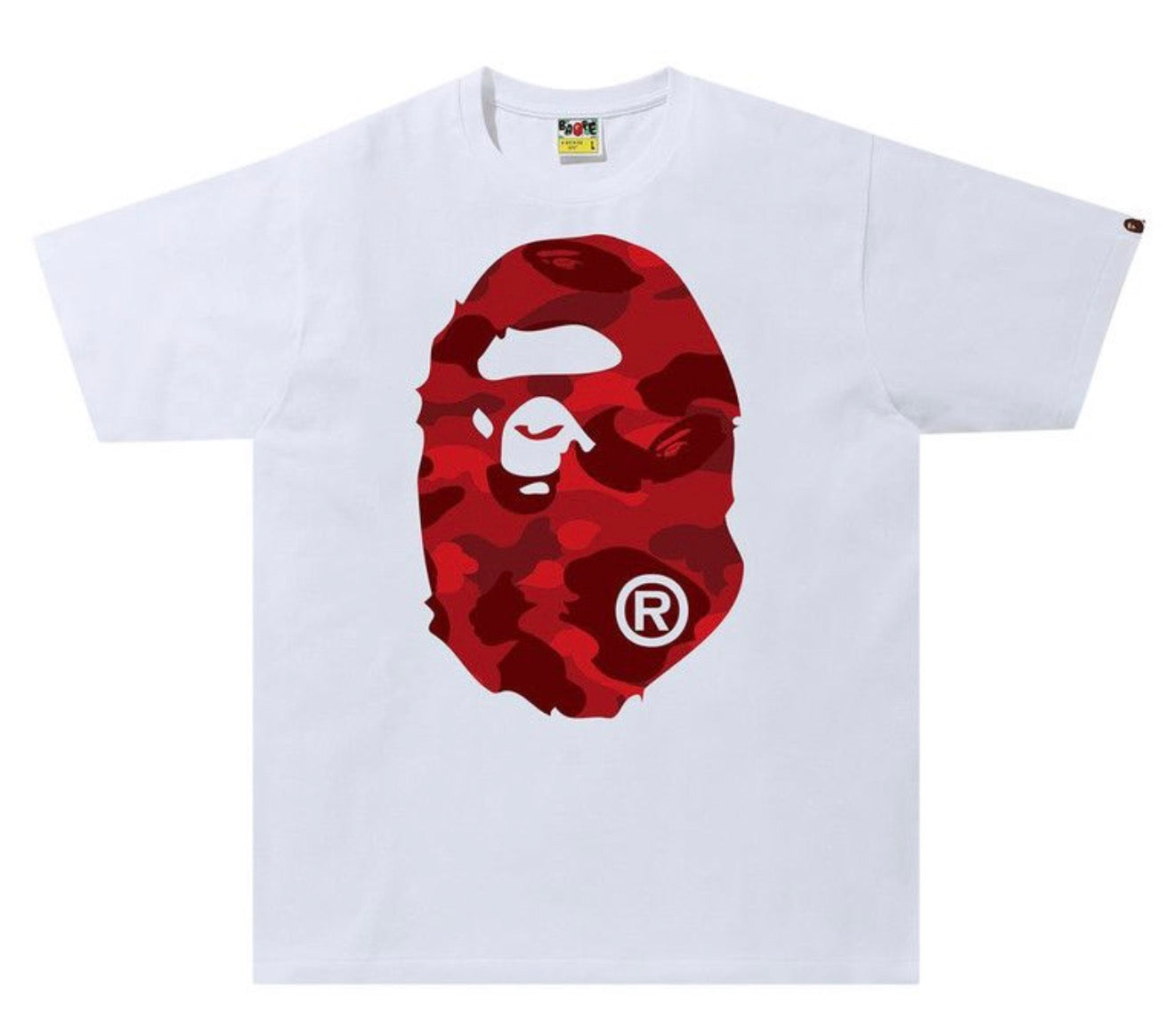 BAPE Color Camo Big Ape Head Tee White/Red