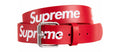 Supreme Repeat Leather Belt Red