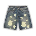 Sp5der Indigo Beluga Denim Shorts