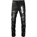 Purple Jeans Black Paint splatter