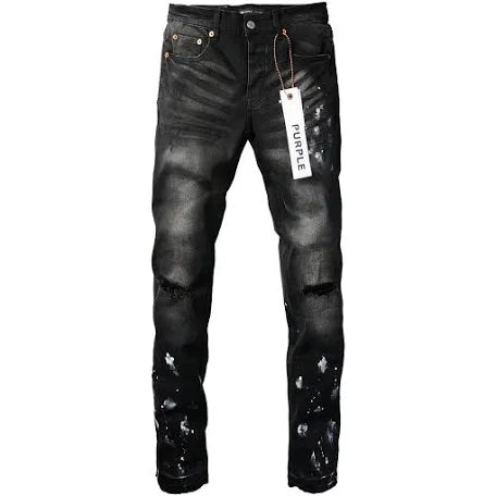 Purple Jeans Black Paint splatter