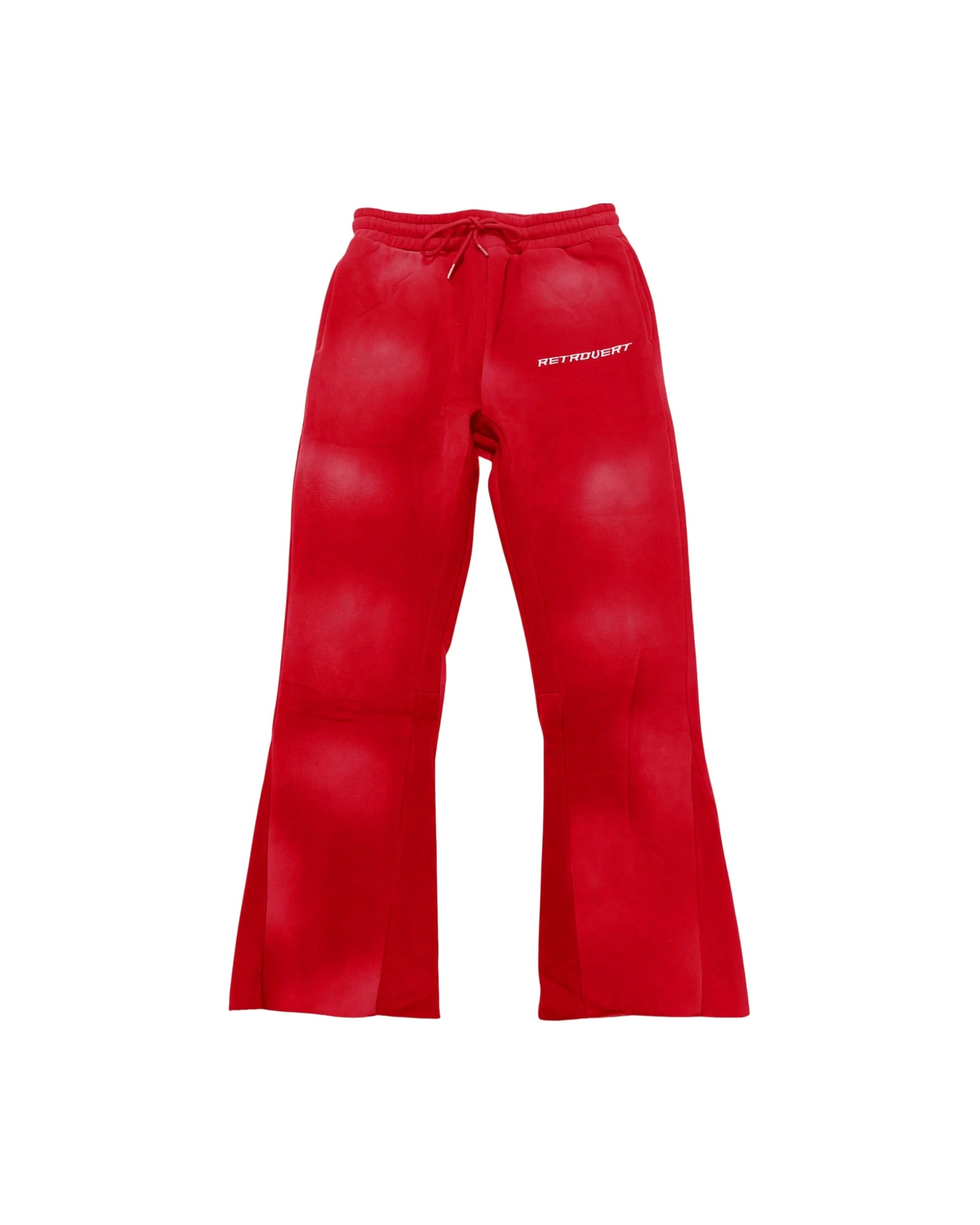 Retrovert Patch Flare Sweatpants Red