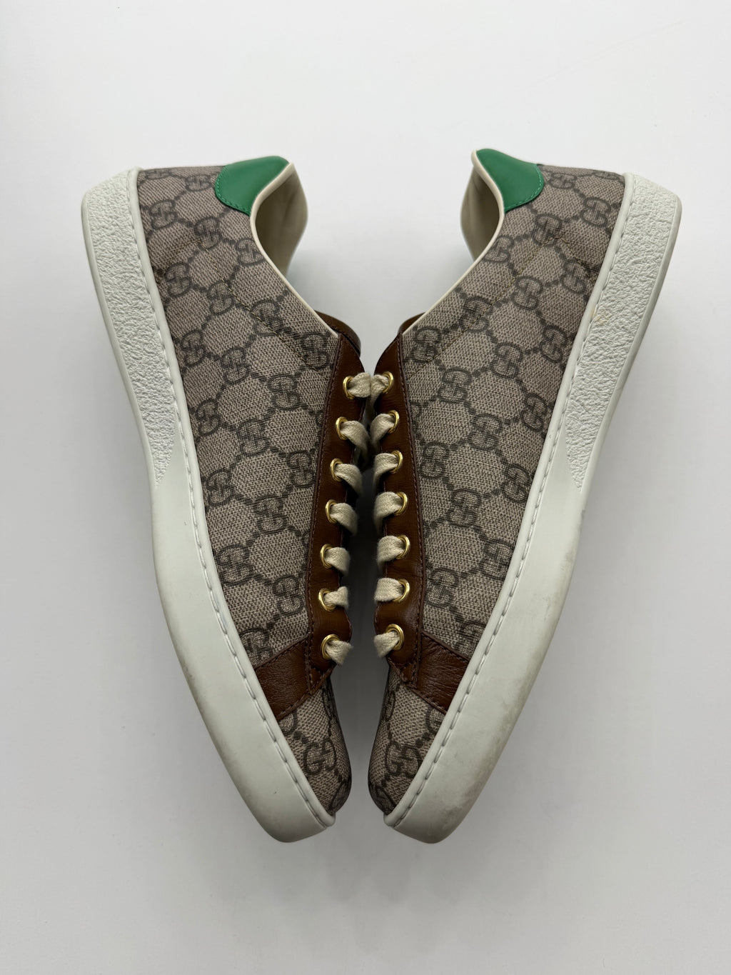 Gucci Ace 'Fake/Not' print GG monogram coated-canvas (NO BOX)