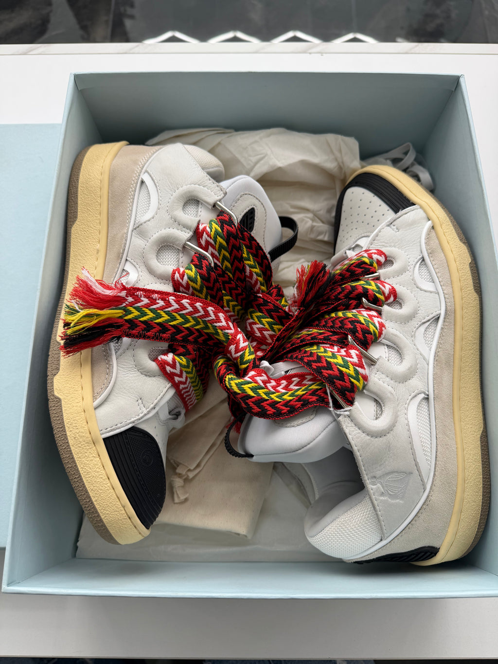 Lanvin Leather Curb White Ivory