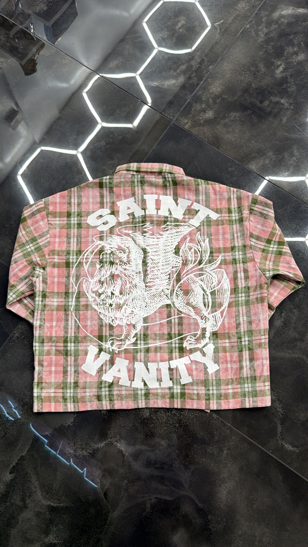 Saint Vanity Classic Logo Flannel "Pink & Green"