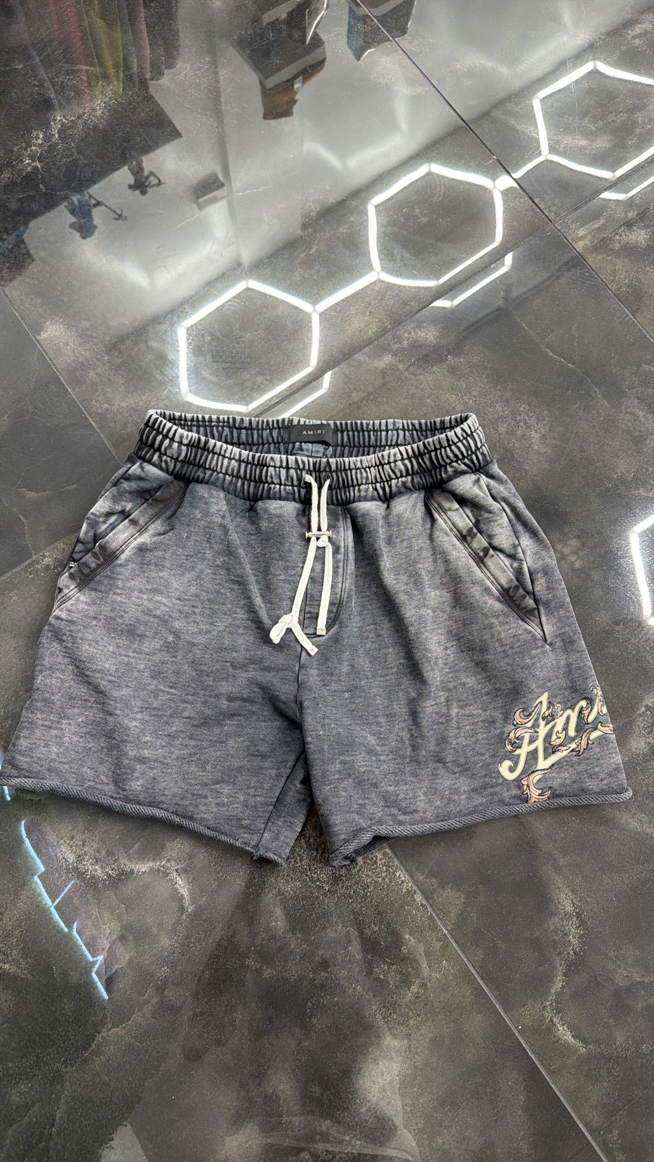 Amiri Filigree Cotton Track Shorts