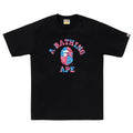 A Bathing Ape Liquid Camo College Tee in black and pink