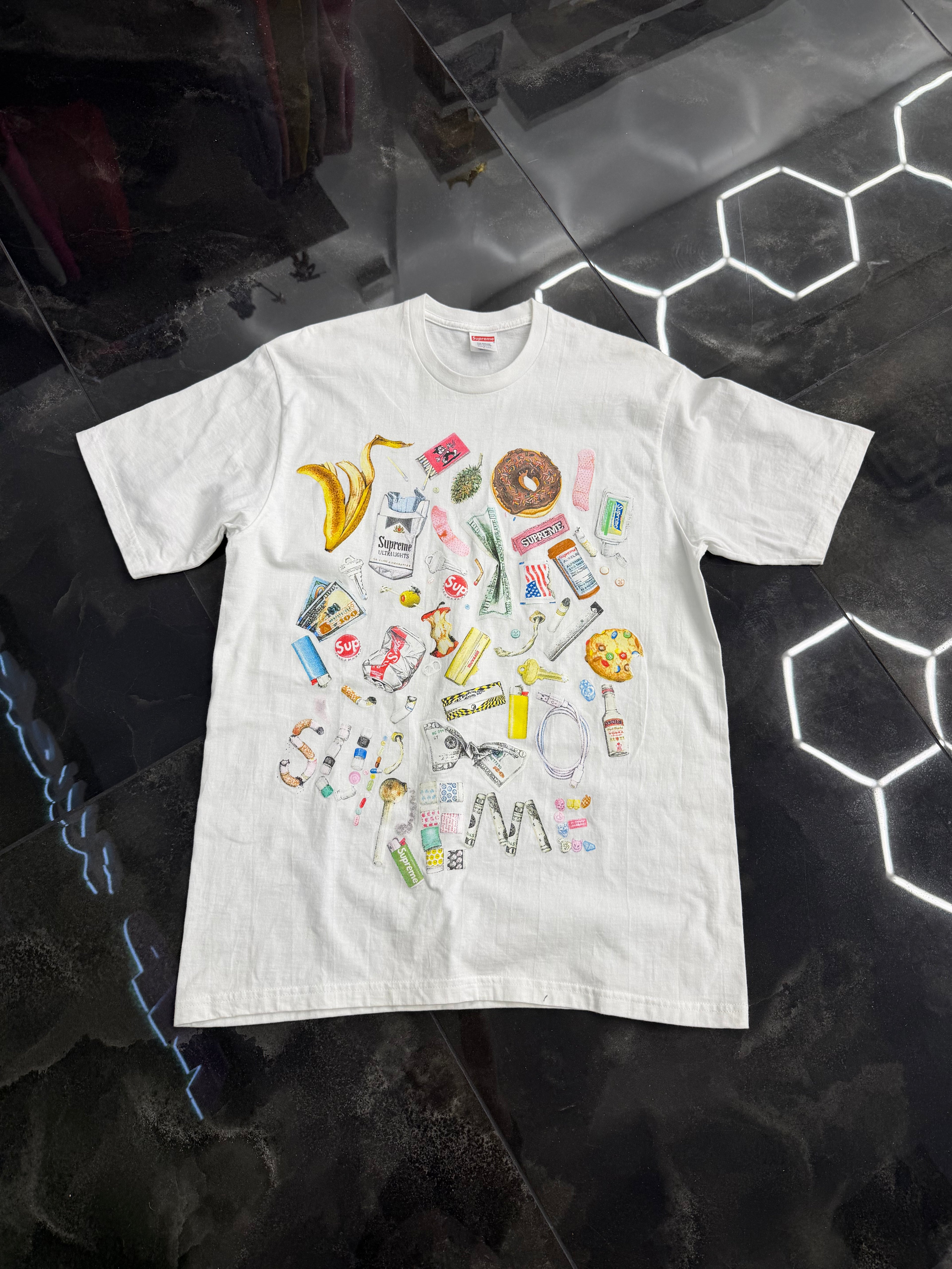 White Supreme Trash Tee