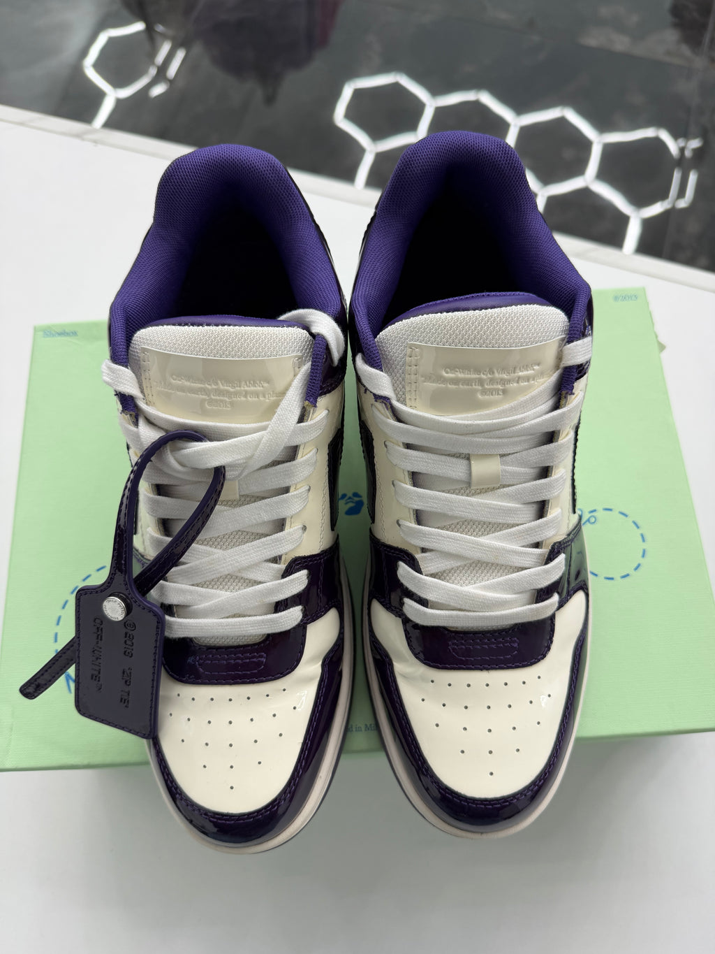 OFF White Out Of Office Patent Leather