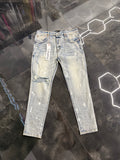 Purple jeans P001 Light Indigo Paint Blowout
