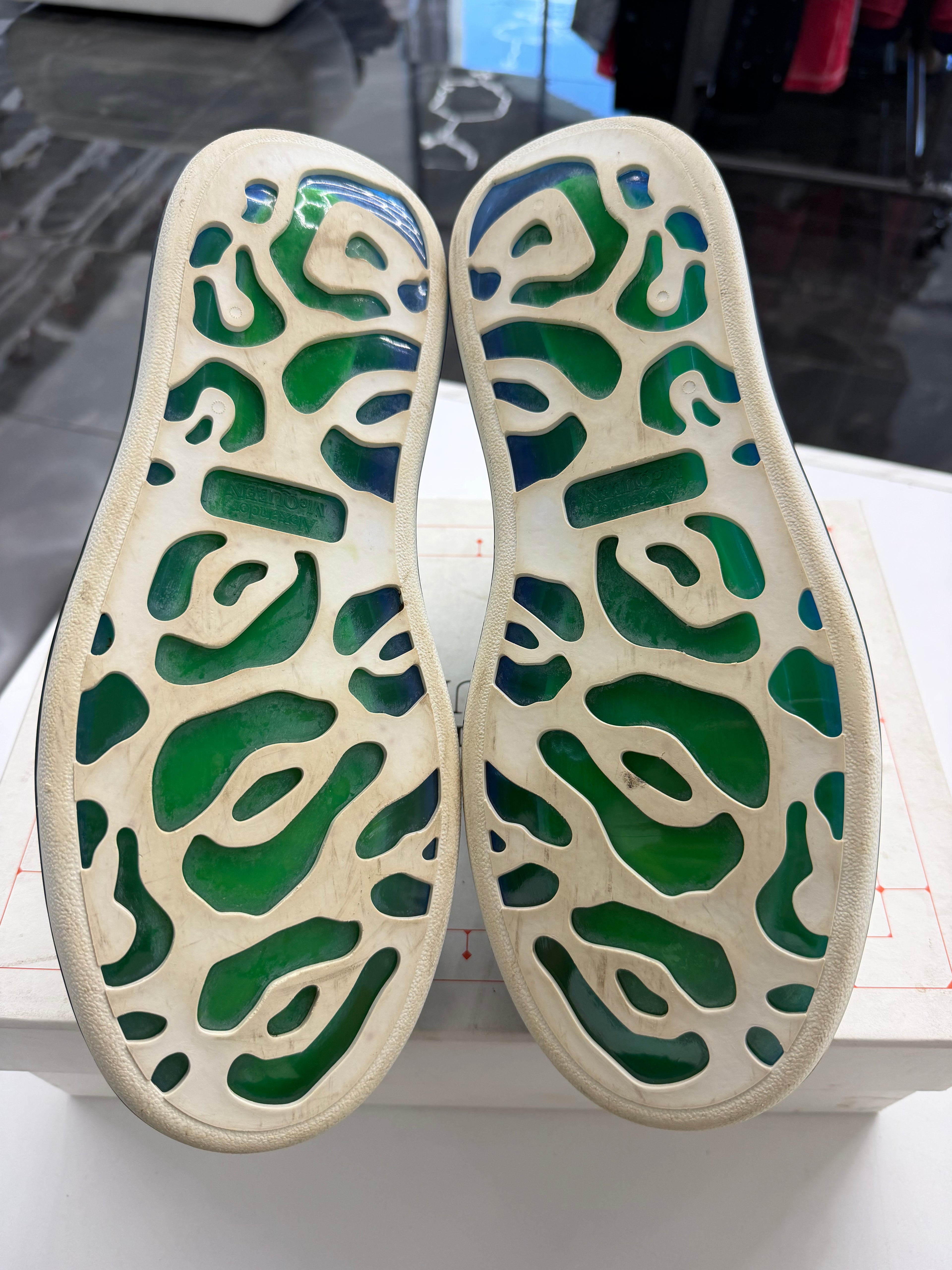 Alexander McQueen Oversized Transparent Sole White Blue