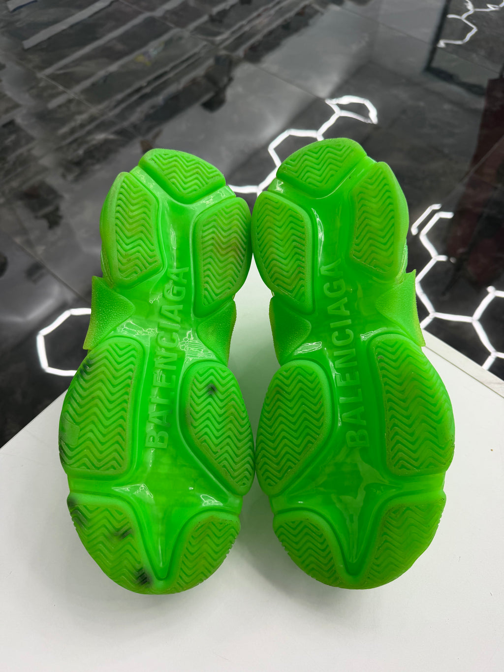 Balenciaga Triple S Soft Neon Green Clear Sole