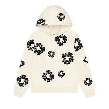 Denim tears black cotton wreath hoodie