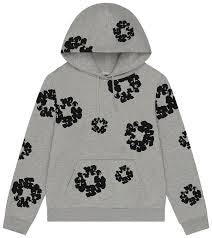 Denim tears black cotton wreath hoodie