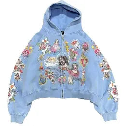 Righteous risen king cropped hoodie