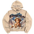 Prestige Angel Graphic Studded Full Zip Hoodie